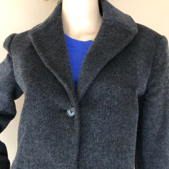 Perry Ellis charcoal gray knee length wool coat - Picture 3 of 8